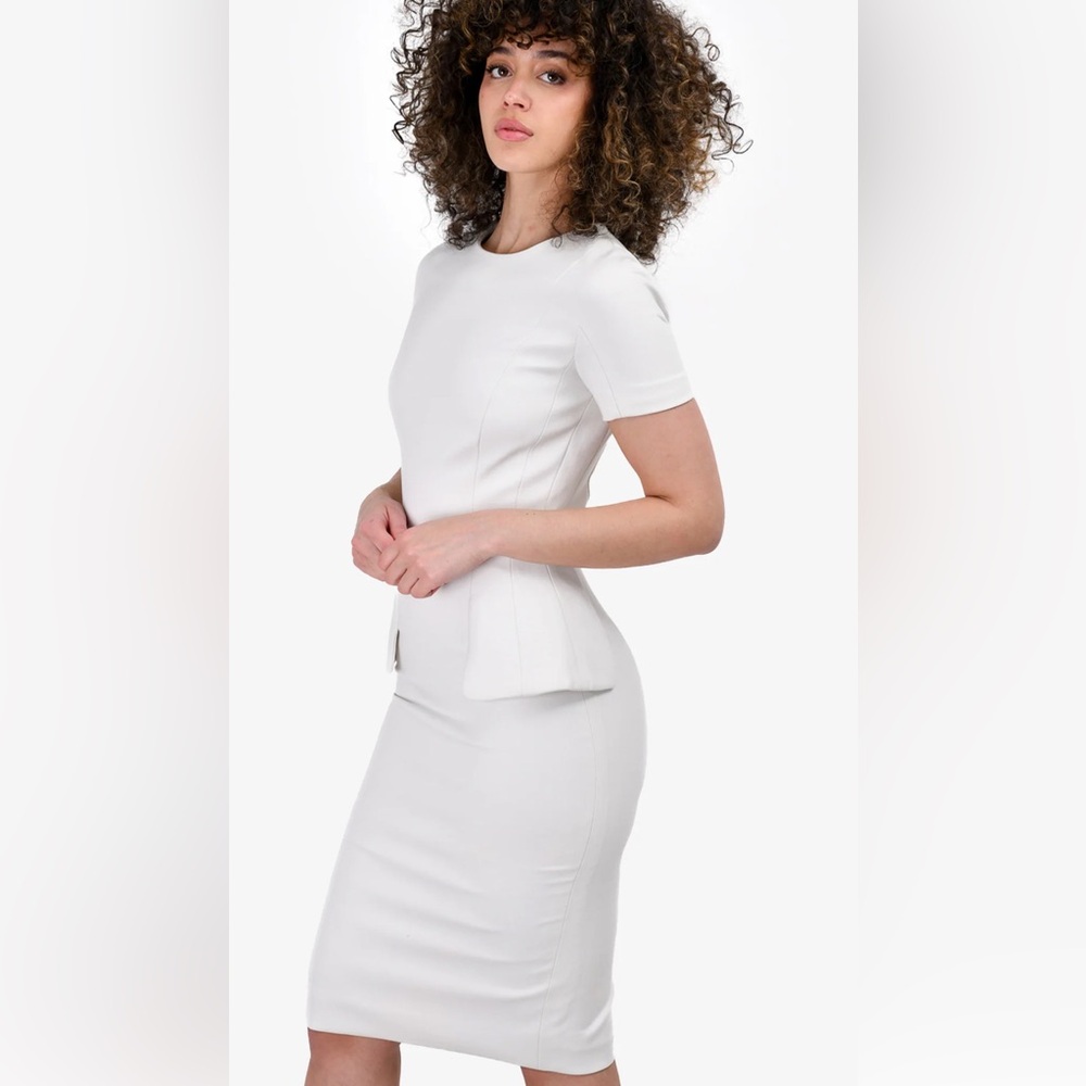 The Row Elegant White Peplum Dress